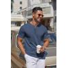 imageCOOFANDY Mens Knit Henley Shirts Short Sleeve Casual Basic Tee Summer Button Soild T ShirtsNavy Blue