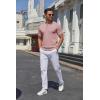 imageCOOFANDY Mens Knit Henley Shirts Short Sleeve Casual Basic Tee Summer Button Soild T ShirtsPink