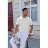imageCOOFANDY Mens Knit Henley Shirts Short Sleeve Casual Basic Tee Summer Button Soild T ShirtsWhite
