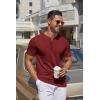 imageCOOFANDY Mens Knit Henley Shirts Short Sleeve Casual Basic Tee Summer Button Soild T ShirtsWine Red