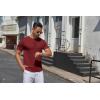 imageCOOFANDY Mens Knit Henley Shirts Short Sleeve Casual Basic Tee Summer Button Soild T ShirtsWine Red