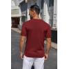 imageCOOFANDY Mens Knit Henley Shirts Short Sleeve Casual Basic Tee Summer Button Soild T ShirtsWine Red