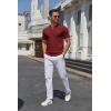 imageCOOFANDY Mens Knit Henley Shirts Short Sleeve Casual Basic Tee Summer Button Soild T ShirtsWine Red