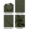 imageCOOFANDY Mens Short Sleeve Button Down Shirts Casual Dress Shirt Untucked Shirts with PocketArmy Green