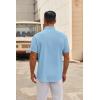 imageCOOFANDY Mens Short Sleeve Button Down Shirts Casual Dress Shirt Untucked Shirts with PocketClear Blue