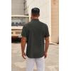 imageCOOFANDY Mens Short Sleeve Button Down Shirts Casual Dress Shirt Untucked Shirts with PocketDark Grey