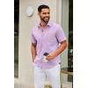 imageCOOFANDY Mens Short Sleeve Button Down Shirts Casual Dress Shirt Untucked Shirts with PocketLavender