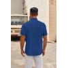 imageCOOFANDY Mens Short Sleeve Button Down Shirts Casual Dress Shirt Untucked Shirts with PocketOcean Blue
