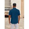 imageCOOFANDY Mens Short Sleeve Button Down Shirts Casual Dress Shirt Untucked Shirts with PocketRoyal Blue