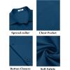 imageCOOFANDY Mens Short Sleeve Button Down Shirts Casual Dress Shirt Untucked Shirts with PocketRoyal Blue