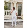 imageCOOFANDY Mens Short Sleeve Button Down Shirts Casual Dress Shirt Untucked Shirts with PocketWhite Airplane Pattern