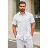 imageCOOFANDY Mens Short Sleeve Button Down Shirts Casual Dress Shirt Untucked Shirts with PocketWhite Airplane Pattern