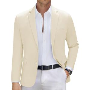 imageCOOFANDY Mens Casual Blazer Slim Fit Sport Coat Suit Jacket Lightweight Two Button Blazer JacketBeige