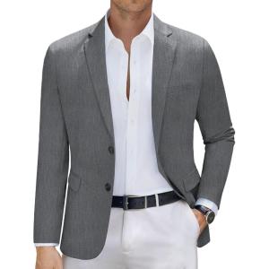 imageCOOFANDY Mens Casual Blazer Slim Fit Sport Coat Suit Jacket Lightweight Two Button Blazer JacketGrey