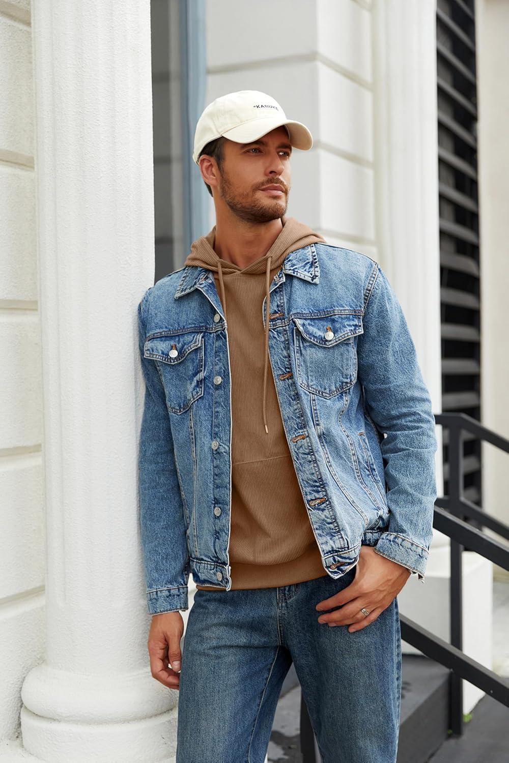 imageCOOFANDY Mens Hooded Sweatshirt Long Sleeve Casual Corduroy Drawstring Pullover Hoodies with PocketLight Brown