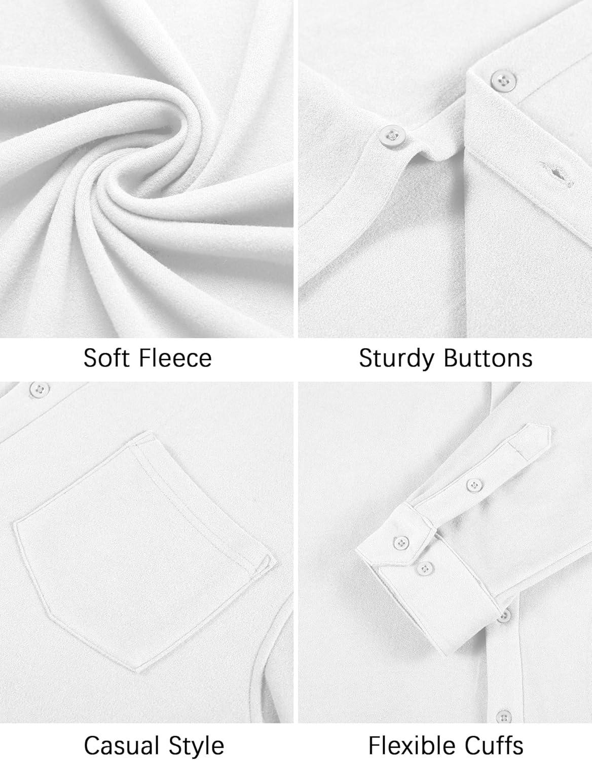 imageCOOFANDY Mens Long Sleeve Button Down Shirt Casual Lightweight Shacket Spring Fall Shirt Jacket Overshirt with PocketsWhite