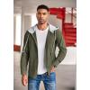 imageCOOFANDY Mens Corduroy Shirt Jackets Long Sleeve Button Down Casual Stylish Hooded Shacket Jacket with PocketArmy Green