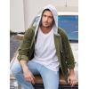 imageCOOFANDY Mens Corduroy Shirt Jackets Long Sleeve Button Down Casual Stylish Hooded Shacket Jacket with PocketArmy Green