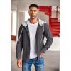 imageCOOFANDY Mens Corduroy Shirt Jackets Long Sleeve Button Down Casual Stylish Hooded Shacket Jacket with PocketDark Grey