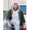 imageCOOFANDY Mens Corduroy Shirt Jackets Long Sleeve Button Down Casual Stylish Hooded Shacket Jacket with PocketGreen