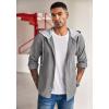 imageCOOFANDY Mens Corduroy Shirt Jackets Long Sleeve Button Down Casual Stylish Hooded Shacket Jacket with PocketGrey