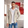 imageCOOFANDY Mens Corduroy Shirt Jackets Long Sleeve Button Down Casual Stylish Hooded Shacket Jacket with PocketKhaki