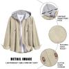imageCOOFANDY Mens Corduroy Shirt Jackets Long Sleeve Button Down Casual Stylish Hooded Shacket Jacket with PocketKhaki
