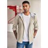 imageCOOFANDY Mens Corduroy Shirt Jackets Long Sleeve Button Down Casual Stylish Hooded Shacket Jacket with PocketKhaki