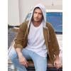 imageCOOFANDY Mens Corduroy Shirt Jackets Long Sleeve Button Down Casual Stylish Hooded Shacket Jacket with PocketLight Brown