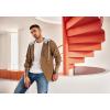 imageCOOFANDY Mens Corduroy Shirt Jackets Long Sleeve Button Down Casual Stylish Hooded Shacket Jacket with PocketLight Brown