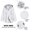 imageCOOFANDY Mens Corduroy Shirt Jackets Long Sleeve Button Down Casual Stylish Hooded Shacket Jacket with PocketPure White