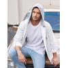imageCOOFANDY Mens Corduroy Shirt Jackets Long Sleeve Button Down Casual Stylish Hooded Shacket Jacket with PocketPure White