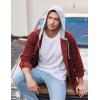 imageCOOFANDY Mens Corduroy Shirt Jackets Long Sleeve Button Down Casual Stylish Hooded Shacket Jacket with PocketWine Red