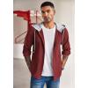 imageCOOFANDY Mens Corduroy Shirt Jackets Long Sleeve Button Down Casual Stylish Hooded Shacket Jacket with PocketWine Red