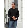imageCOOFANDY Mens Hooded Sweatshirt Long Sleeve Casual Corduroy Drawstring Pullover Hoodies with PocketBlack