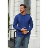 imageCOOFANDY Mens Hooded Sweatshirt Long Sleeve Casual Corduroy Drawstring Pullover Hoodies with PocketBlue
