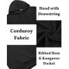 imageCOOFANDY Mens Hooded Sweatshirt Long Sleeve Casual Corduroy Drawstring Pullover Hoodies with PocketDark Grey