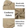 imageCOOFANDY Mens Hooded Sweatshirt Long Sleeve Casual Corduroy Drawstring Pullover Hoodies with PocketLight Coffee