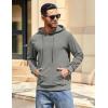 imageCOOFANDY Mens Hooded Sweatshirt Long Sleeve Casual Corduroy Drawstring Pullover Hoodies with PocketLight Grey