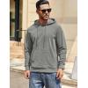imageCOOFANDY Mens Hooded Sweatshirt Long Sleeve Casual Corduroy Drawstring Pullover Hoodies with PocketLight Grey