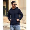 imageCOOFANDY Mens Hooded Sweatshirt Long Sleeve Casual Corduroy Drawstring Pullover Hoodies with PocketNavy Blue