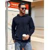 imageCOOFANDY Mens Hooded Sweatshirt Long Sleeve Casual Corduroy Drawstring Pullover Hoodies with PocketNavy Blue
