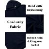 imageCOOFANDY Mens Hooded Sweatshirt Long Sleeve Casual Corduroy Drawstring Pullover Hoodies with PocketNavy Blue