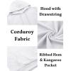 imageCOOFANDY Mens Hooded Sweatshirt Long Sleeve Casual Corduroy Drawstring Pullover Hoodies with PocketWhite