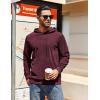 imageCOOFANDY Mens Hooded Sweatshirt Long Sleeve Casual Corduroy Drawstring Pullover Hoodies with PocketWine Red