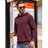 imageCOOFANDY Mens Hooded Sweatshirt Long Sleeve Casual Corduroy Drawstring Pullover Hoodies with PocketWine Red