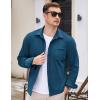 imageCOOFANDY Mens Long Sleeve Button Down Shirt Casual Lightweight Shacket Spring Fall Shirt Jacket Overshirt with PocketsDark Blue