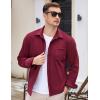imageCOOFANDY Mens Long Sleeve Button Down Shirt Casual Lightweight Shacket Spring Fall Shirt Jacket Overshirt with PocketsDark Red