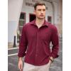imageCOOFANDY Mens Long Sleeve Button Down Shirt Casual Lightweight Shacket Spring Fall Shirt Jacket Overshirt with PocketsDark Red