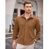 imageCOOFANDY Mens Long Sleeve Button Down Shirt Casual Lightweight Shacket Spring Fall Shirt Jacket Overshirt with PocketsLight Brown